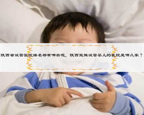 陕西省试管医院排名都有哪些呢，陕西能做试管婴儿的医院是哪几家？